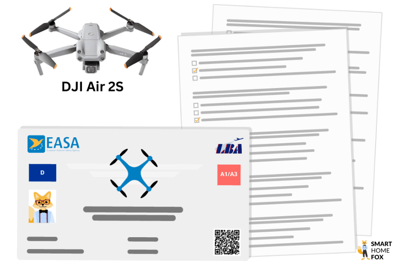 Der Smart-Home-Fox hat einen EU_Kompetenznachweis A1 / A3 für die DJI Air 2S.